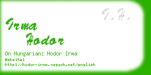 irma hodor business card